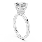 Square Step Cut Asscher Ring with Delicate Under-Halo and Slim Comfort Band