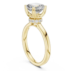 Square Step Cut Asscher Ring with Delicate Under-Halo and Slim Comfort Band