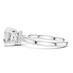 Square Step Cut Asscher Ring with Delicate Under-Halo and Slim Comfort Band