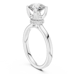 Cushion Cut Engagement Ring with Hidden Halo in 14K White Gold