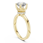 Cushion Cut Engagement Ring with Hidden Halo in 14K White Gold
