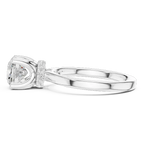 Cushion Cut Engagement Ring with Hidden Halo in 14K White Gold