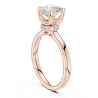 Romantic Heart Cut Ring with Delicate Under-Halo and Slim High-Polish Band