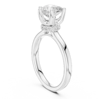 Romantic Heart Cut Ring with Delicate Under-Halo and Slim High-Polish Band