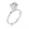 Romantic Heart Cut Ring with Delicate Under-Halo and Slim High-Polish Band