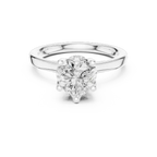 Romantic Heart Cut Ring with Delicate Under-Halo and Slim High-Polish Band