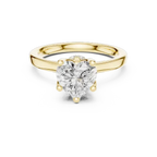 Romantic Heart Cut Ring with Delicate Under-Halo and Slim High-Polish Band