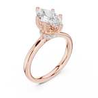 1.65 Ct Marquise Cut Diamond  Hidden Halo Solitaire Ring in 14K White Gold