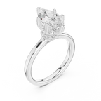 1.65 Ct Marquise Cut Diamond  Hidden Halo Solitaire Ring in 14K White Gold