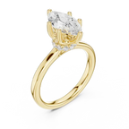1.65 Ct Marquise Cut Diamond  Hidden Halo Solitaire Ring in 14K White Gold