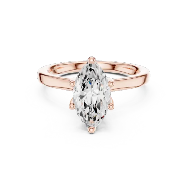1.65 Ct Marquise Cut Diamond  Hidden Halo Solitaire Ring in 14K White Gold