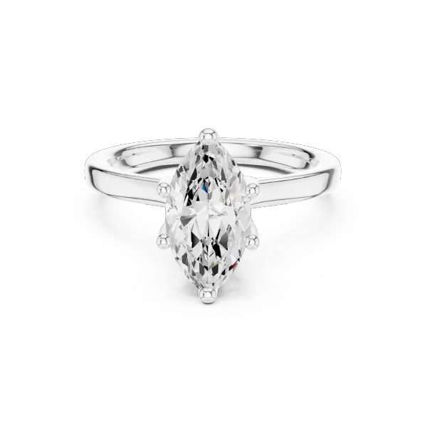 1.65 Ct Marquise Cut Diamond  Hidden Halo Solitaire Ring in 14K White Gold