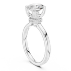 14K Rose Gold Oval Shaped Bridal Ring with Minimalist Hidden Diamond Scarf