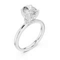 14K Rose Gold Oval Shaped Bridal Ring with Minimalist Hidden Diamond Scarf
