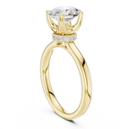 14K Rose Gold Oval Shaped Bridal Ring with Minimalist Hidden Diamond Scarf