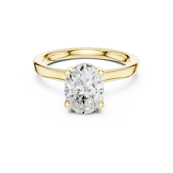 14K Rose Gold Oval Shaped Bridal Ring with Minimalist Hidden Diamond Scarf