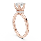 Teardrop Pear Cut Ring with Delicate Under-Halo and Slim High-Polish Band