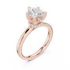 Teardrop Pear Cut Ring with Delicate Under-Halo and Slim High-Polish Band