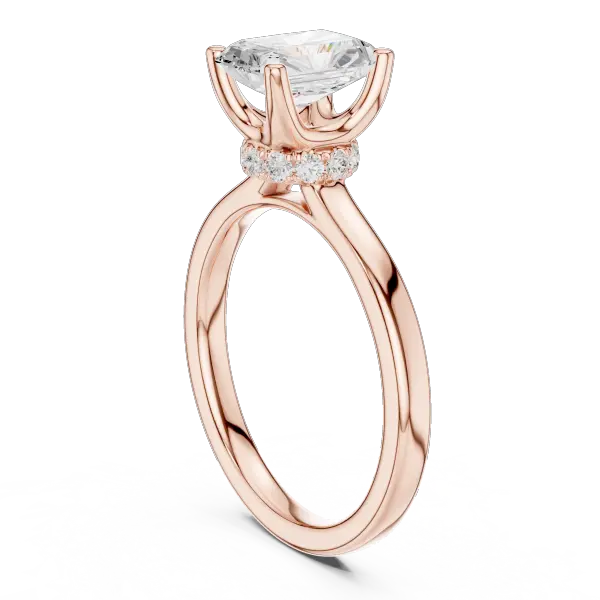 Radiant Shaped Lab Diamond Alternative Ring with Sparkling Hidden Accents