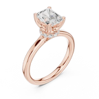 Radiant Shaped Lab Diamond Alternative Ring with Sparkling Hidden Accents