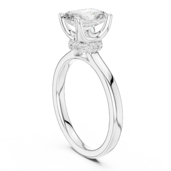 Radiant Shaped Lab Diamond Alternative Ring with Sparkling Hidden Accents