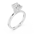 Radiant Shaped Lab Diamond Alternative Ring with Sparkling Hidden Accents