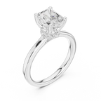 Radiant Shaped Lab Diamond Alternative Ring with Sparkling Hidden Accents