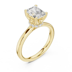 Radiant Shaped Lab Diamond Alternative Ring with Sparkling Hidden Accents