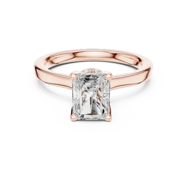 Radiant Shaped Lab Diamond Alternative Ring with Sparkling Hidden Accents