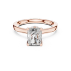 Radiant Shaped Lab Diamond Alternative Ring with Sparkling Hidden Accents