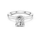 Radiant Shaped Lab Diamond Alternative Ring with Sparkling Hidden Accents