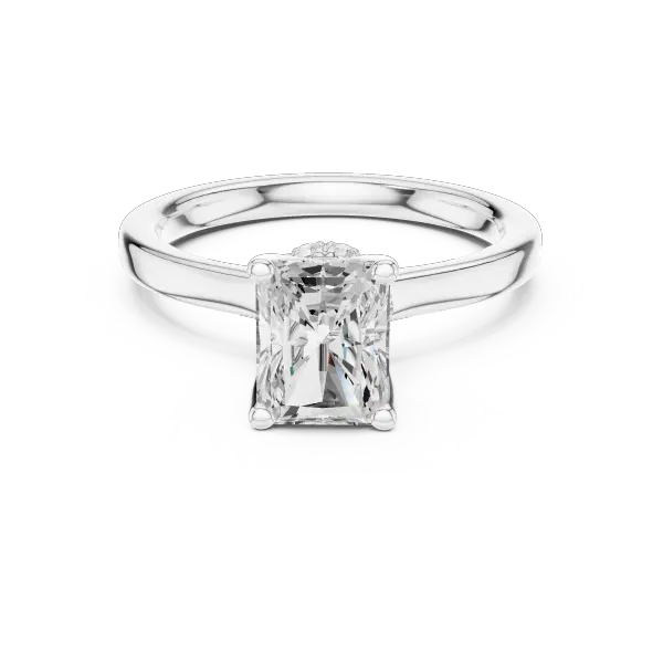 Radiant Shaped Lab Diamond Alternative Ring with Sparkling Hidden Accents