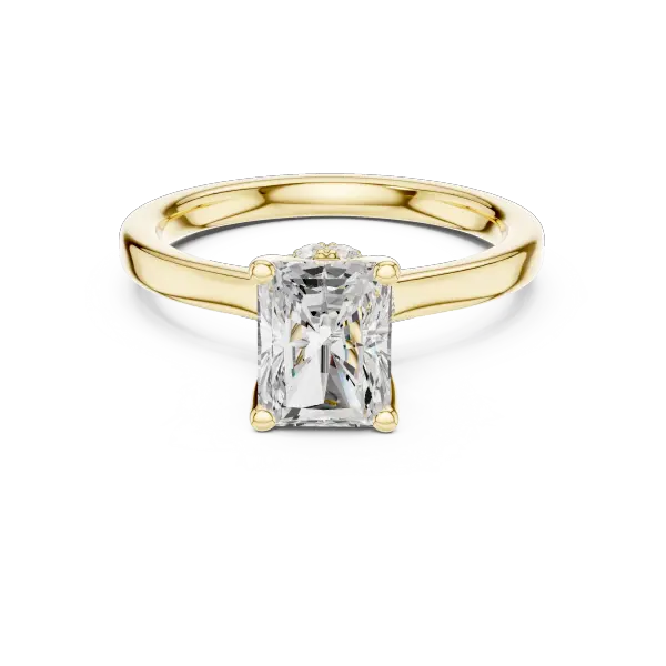 Radiant Shaped Lab Diamond Alternative Ring with Sparkling Hidden Accents
