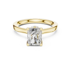 Radiant Shaped Lab Diamond Alternative Ring with Sparkling Hidden Accents