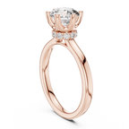 1.66 CT Round D Color Lab Grown Hidden Halo Wedding Ring