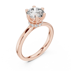 1.66 CT Round D Color Lab Grown Hidden Halo Wedding Ring