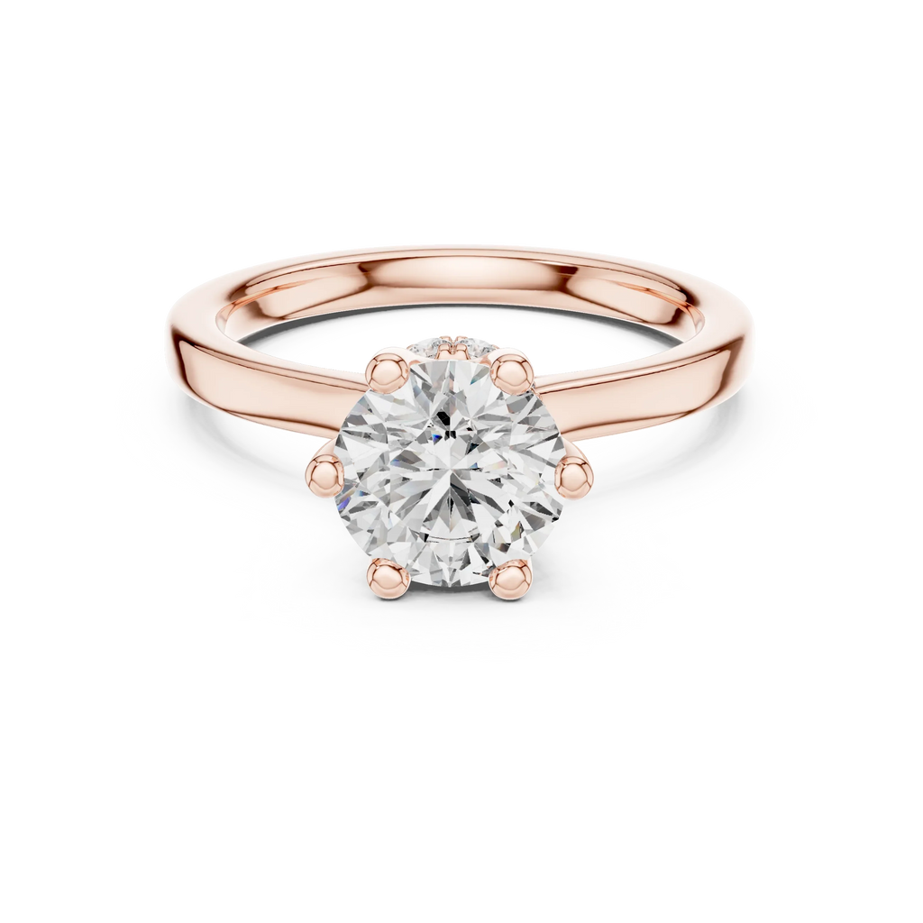 1.66 CT Round D Color Lab Grown Hidden Halo Wedding Ring