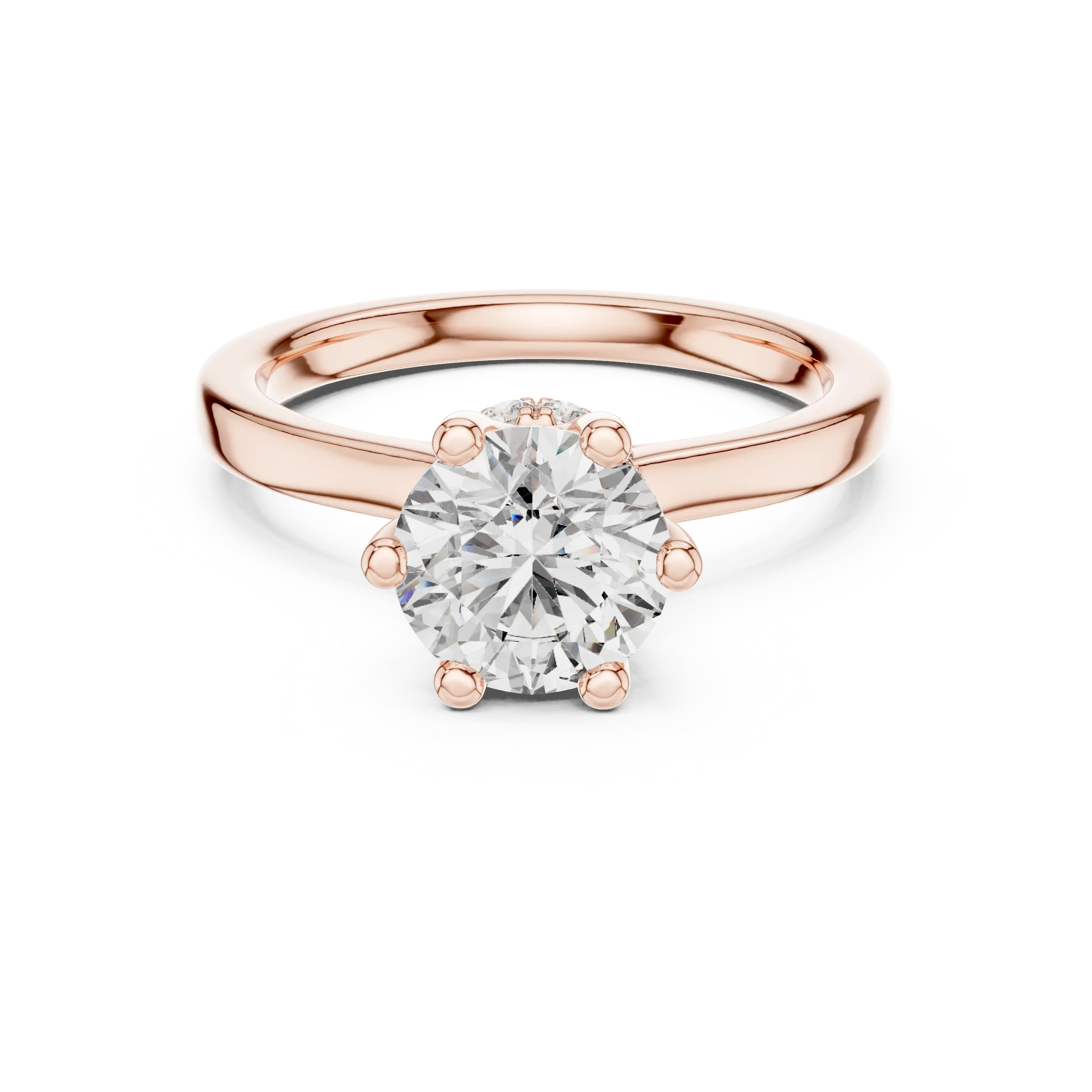 1.66 CT Round D Color Lab Grown Hidden Halo Wedding Ring