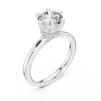 1.66 CT Round D Color Lab Grown Hidden Halo Wedding Ring