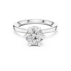 1.66 CT Round D Color Lab Grown Hidden Halo Wedding Ring
