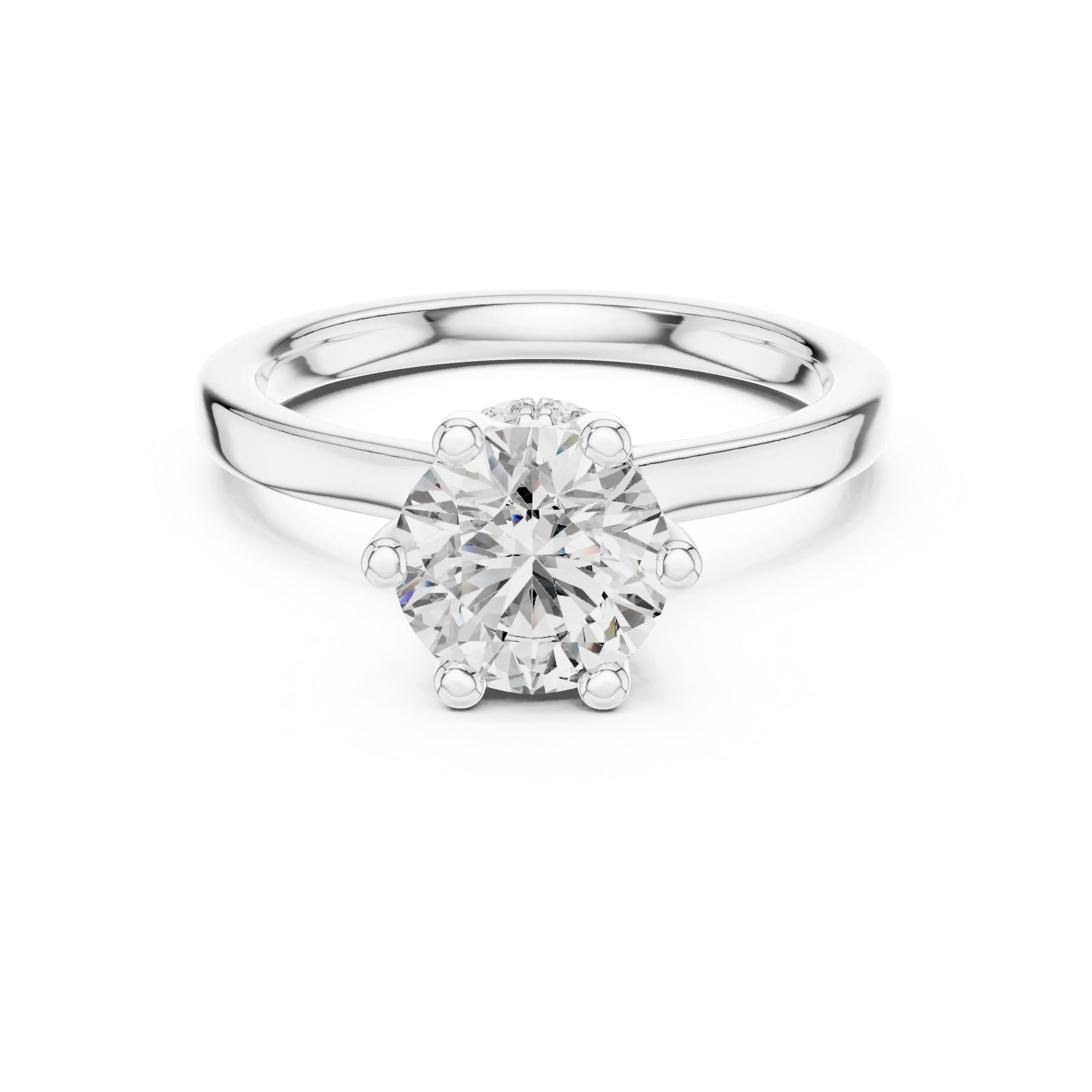 1.66 CT Round D Color Lab Grown Hidden Halo Wedding Ring