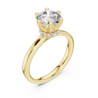 1.66 CT Round D Color Lab Grown Hidden Halo Wedding Ring
