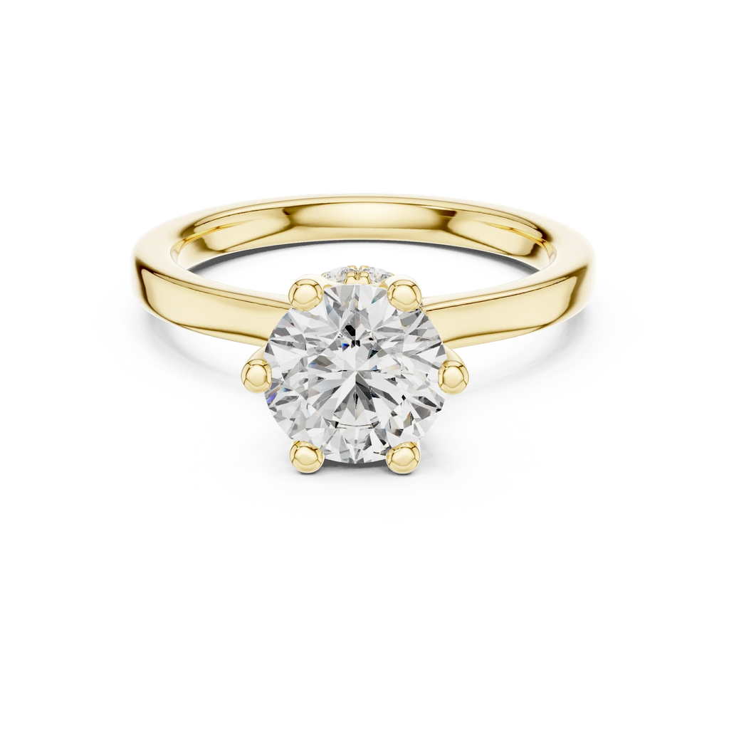 1.66 CT Round D Color Lab Grown Hidden Halo Wedding Ring