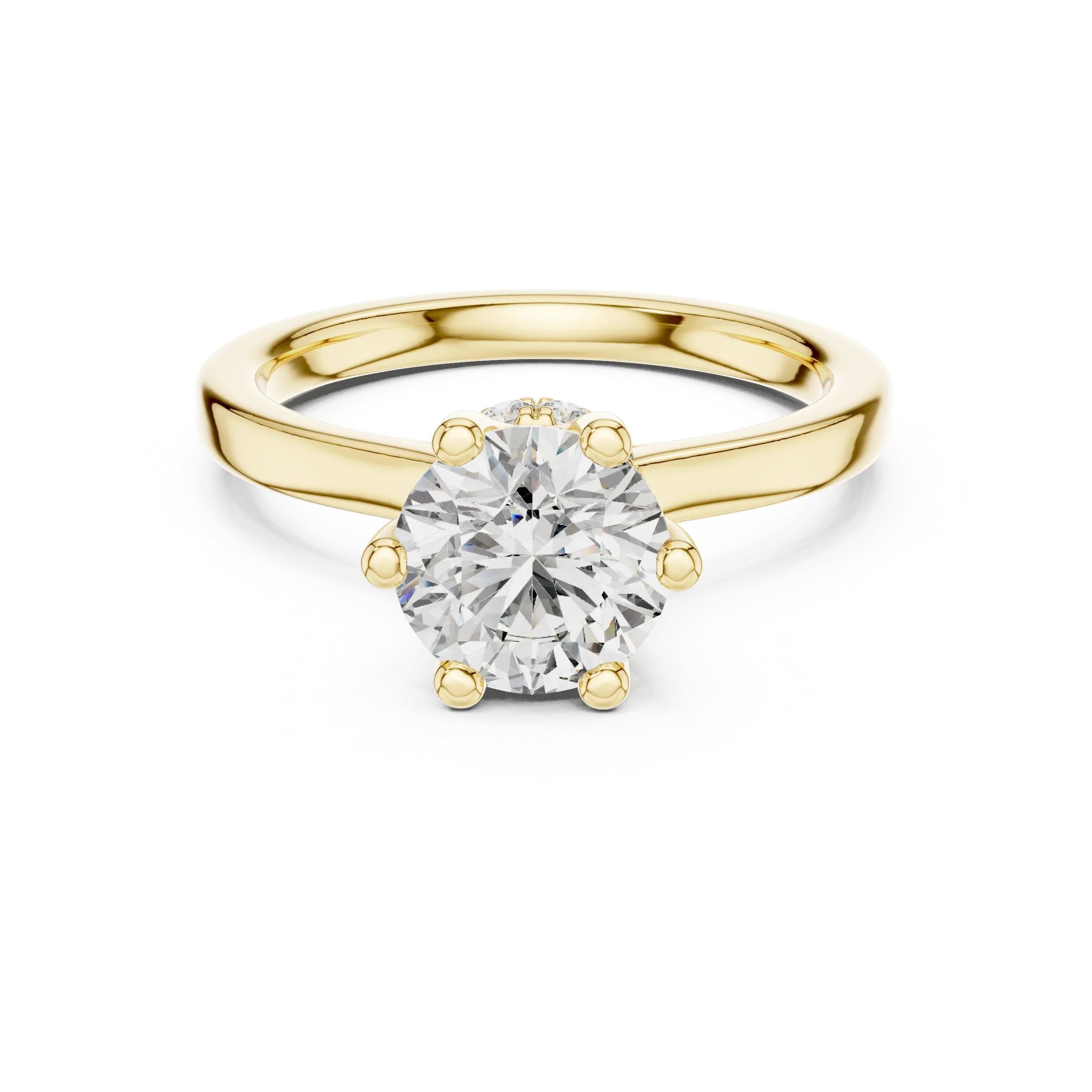 1.66 CT Round D Color Lab Grown Hidden Halo Wedding Ring