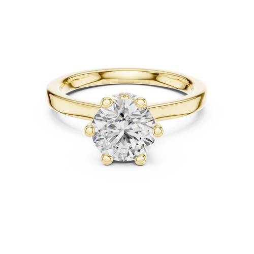 1.66 CT Round D Color Lab Grown Hidden Halo Wedding Ring