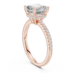 Asscher Shaped Lab Diamond Alternative Ring with Hidden Accents