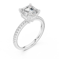 Asscher Shaped Lab Diamond Alternative Ring with Hidden Accents
