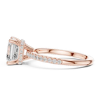 Asscher Shaped Lab Diamond Alternative Ring with Hidden Accents