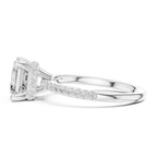Asscher Shaped Lab Diamond Alternative Ring with Hidden Accents