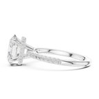 Oval Shaped Lab Diamond Alternative Ring with Hidden Accents and Diamond-Set Shank